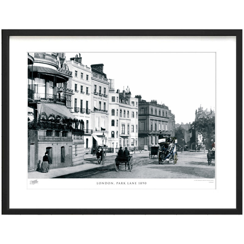London, Park Lane 1890 by Francis Frith - Single Picture Frame Print, 40cm H x 50cm W x 2.3cm D