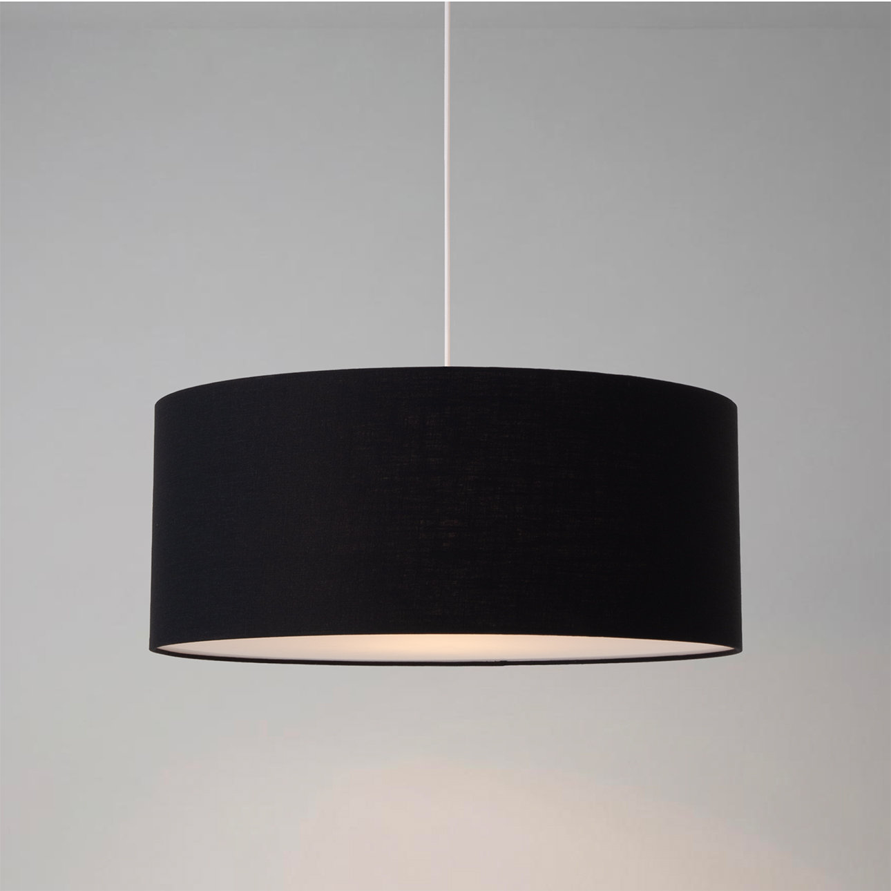 Pendant Kit Stretch Linen Drum Pendant, Black