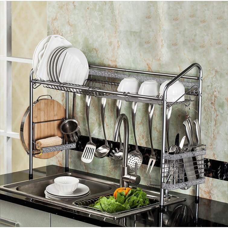 boosiny Over Sink Dish Drying Rack, Boosiny 2 Tier Stainless Steel