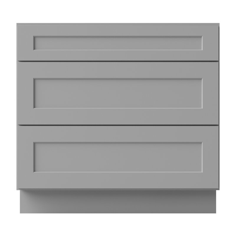 Armoire de cuisine en bois massif prête à assembler, 36", Gris