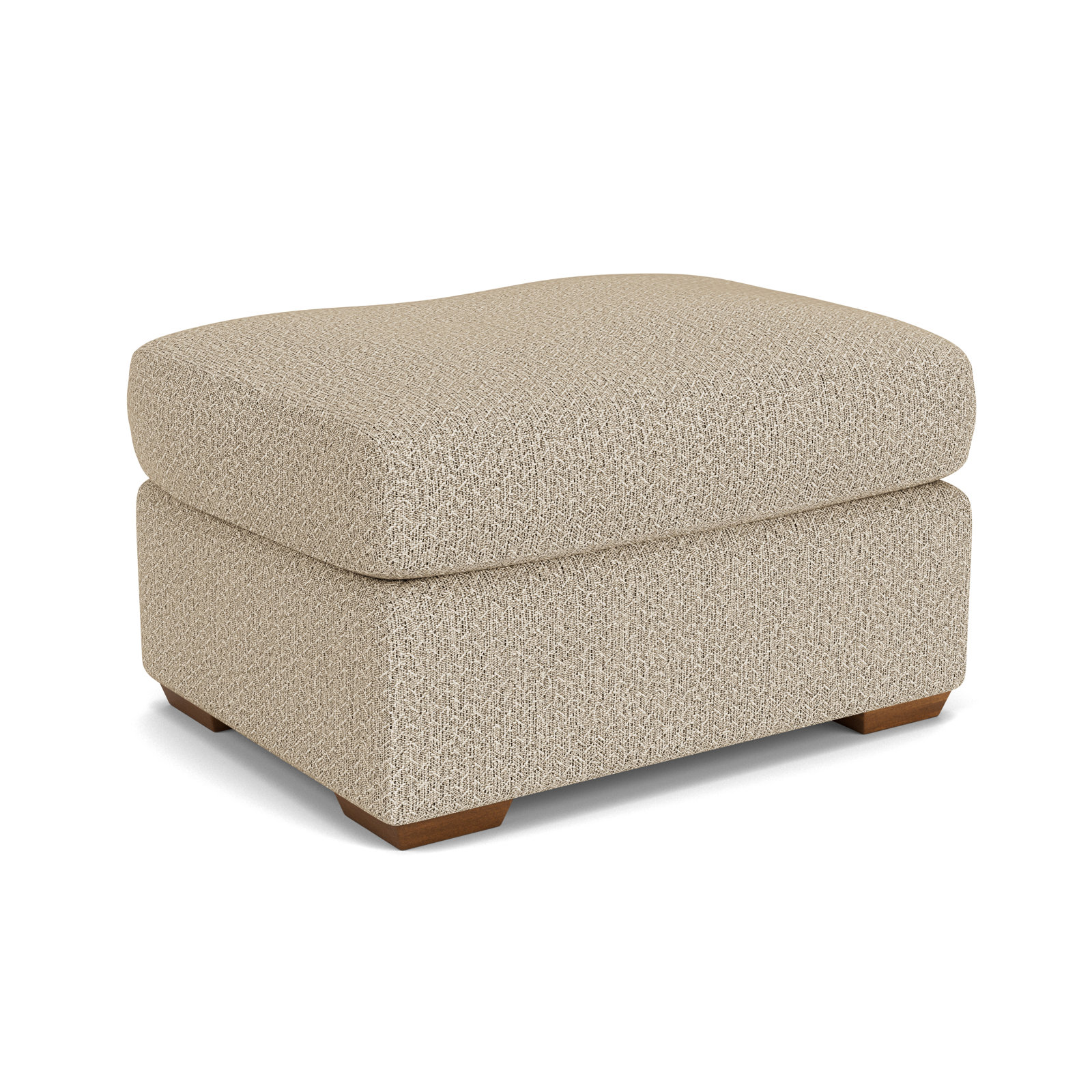 Upholstered Ottoman, Beige Polypropylene/Olefin