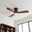 Smart Low Profile Ceiling Fan with Dimmable LED Light, Remote Control and Solid Wood Blades-546560781