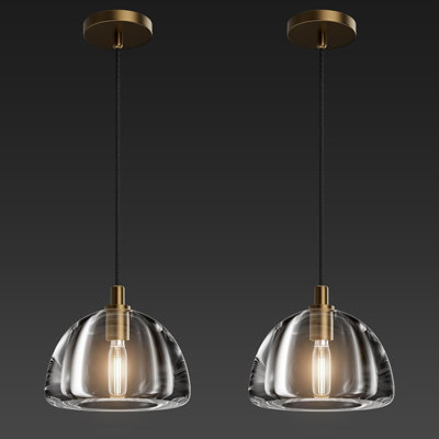 Luminaire suspendu en cristal 2PCS