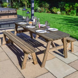 Aggi Rectangular 3 - Piece 2 - Person 150Cm L Outdoor Picnic Table