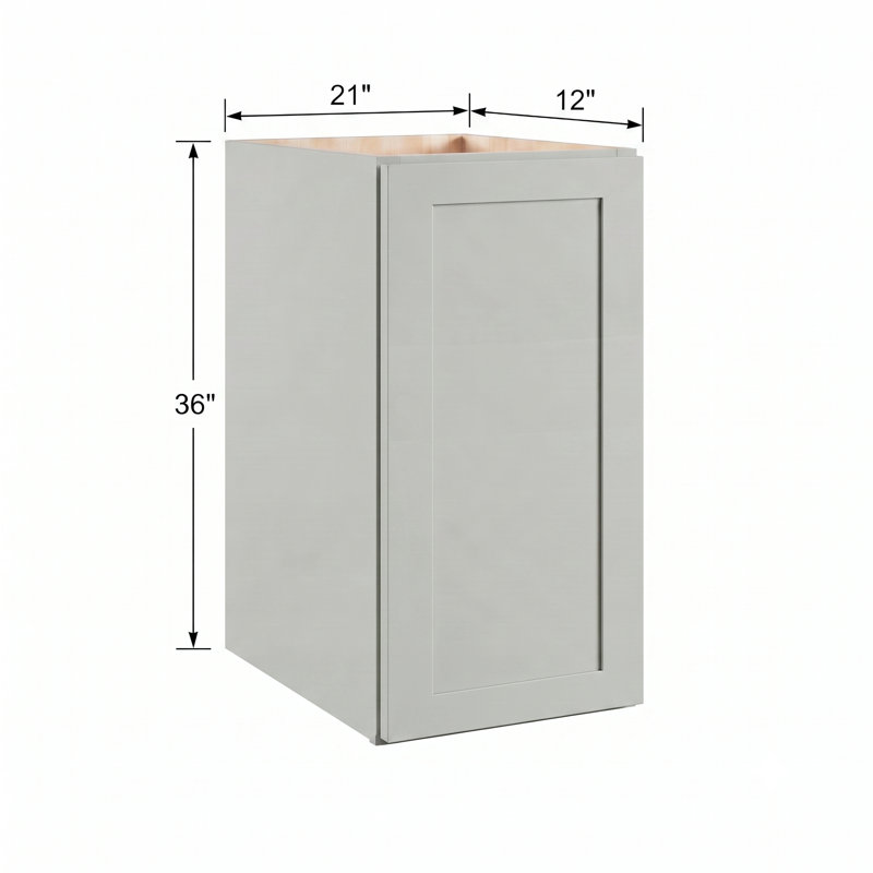 Armoire murale moderne de style Shaker, structure en bouleau massif, caisson en contreplaqué plaqué bouleau, fini mat doux à base d'eau, étagère réglable, plusieurs largeurs (9" à 39")
