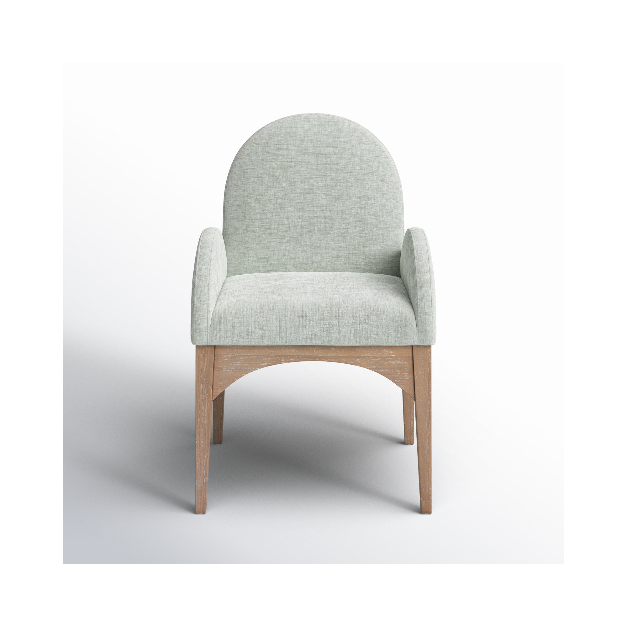 Charith Arm Chair, Natural, Mint Chenille