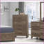 Commodes et amp; Armoire, commode 5 tiroirs brun rustique avec quincaillerie noire | Brun rustique | Bois-1015705000
