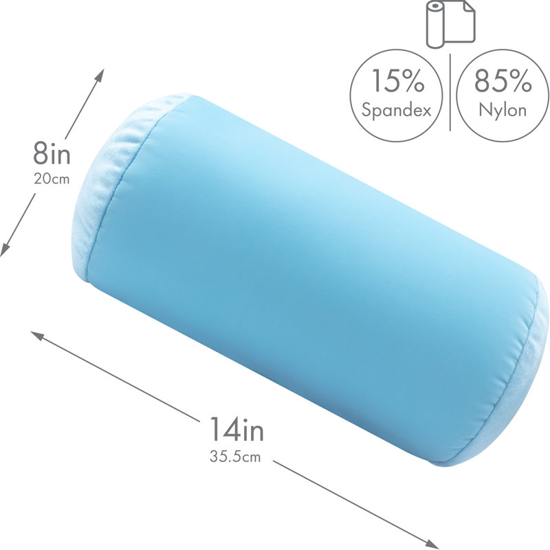 Microbead Bolster Neck Roll Pillow, Sweet Baby Blue