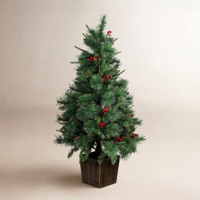 48" Pre-Lit Pinecone Berry Tree