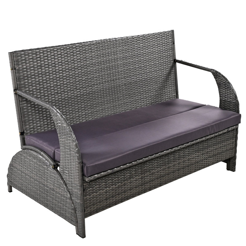 Convertible Mixing Seat: Turns Into 4 Fusing & Table Outdoor : 4 Seats Table, For Lawns Gardens, Gray