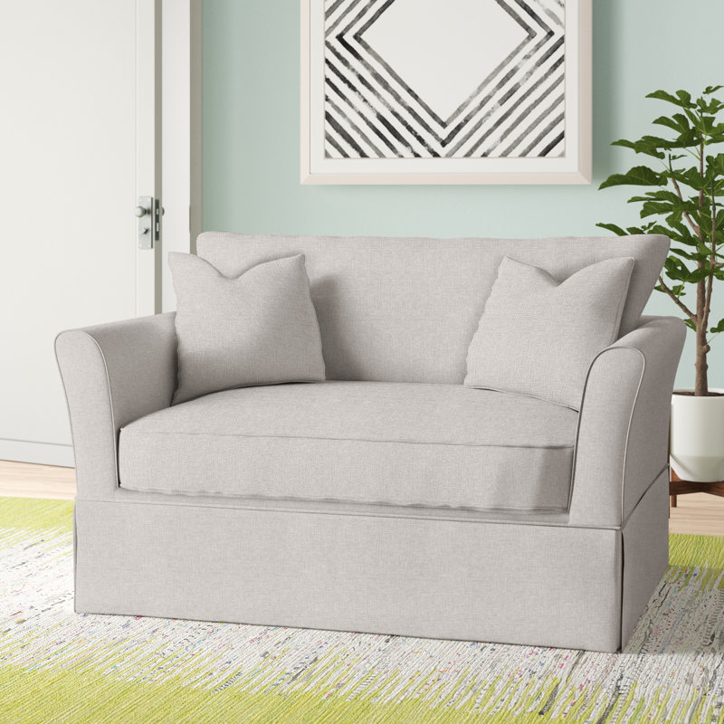Chaise et demi rembourrée Shelby, Ivoire Drusky ivoire Sustain®