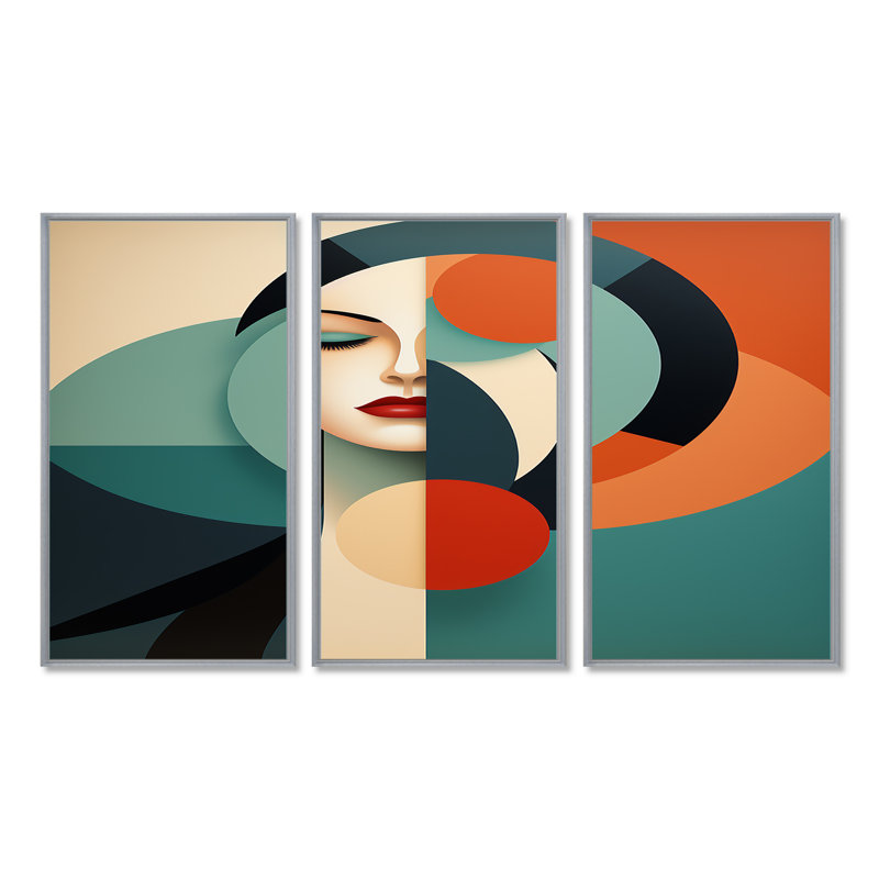 Ensemble de salon Mid Mid Century Lady, H 28 po x l 36 po x P 1 po, Encadrement argenté