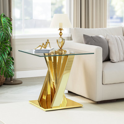 Glass Top End Table