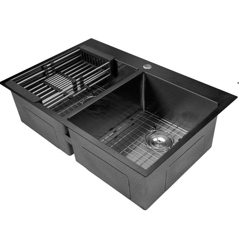 33" L x 22" W Double Bowl Drop-in Kitchen Sink