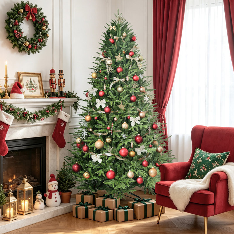 Arbre de Noël artificiel pin conique, H 6 pi
