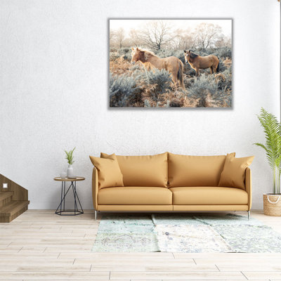 Chevaux dans la nature - reproduction d'art sur toile