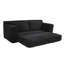 Canapé-causeuse avec mousse à mémoire de forme et structure en acier - sans assemblage, conception convertible 2-en-1, tissu en velours côtelé - canapé compact pour les petits espaces, les appartements, le bureau à domicile et la chambre à coucher (noir)-708000092