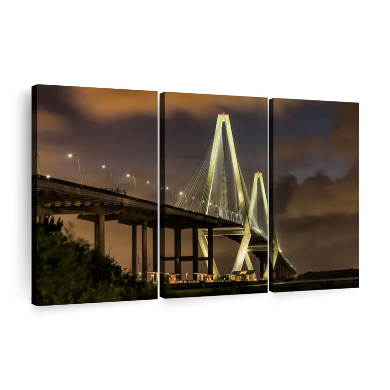 «The Amazing Ravenel Bridge In Charleston», 3 pièces, H 28 po x l 45 po 