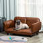 Grand et moyen pour animal de compagnie, cuir PU pliable, brun, offre une expérience relaxante et confortable pour lit de chien, cuir brun pour les races, repos
