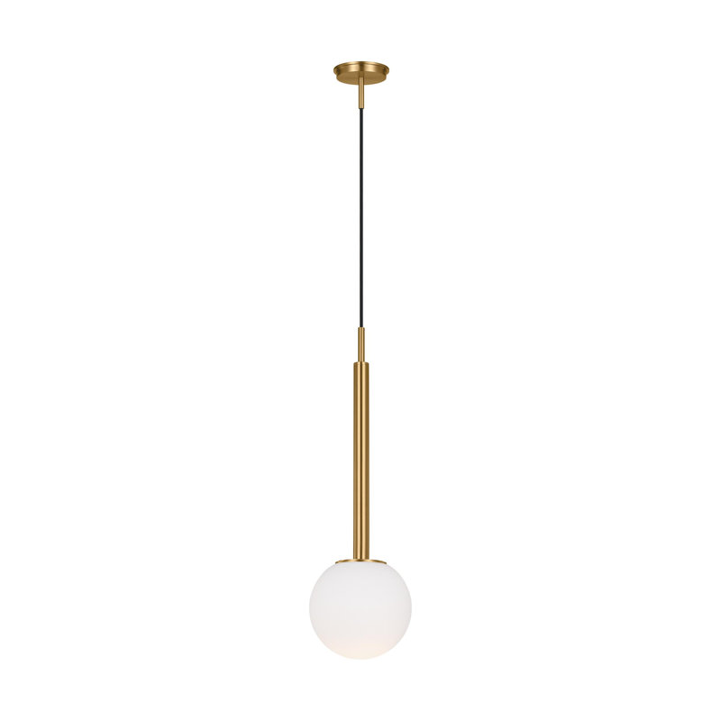Burnished Brass and Glass Globe LED Pendant Light