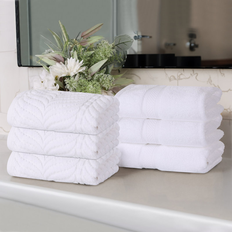 Débarbouillette en coton jacquard Fruitville, Blanc