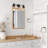 3-Light Modern Black Vanity Light With Bathroom Accessories