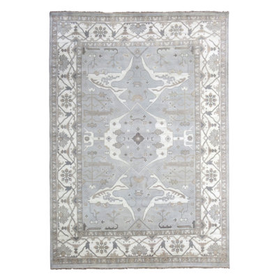 10X14 Silver Oushak Area Rug