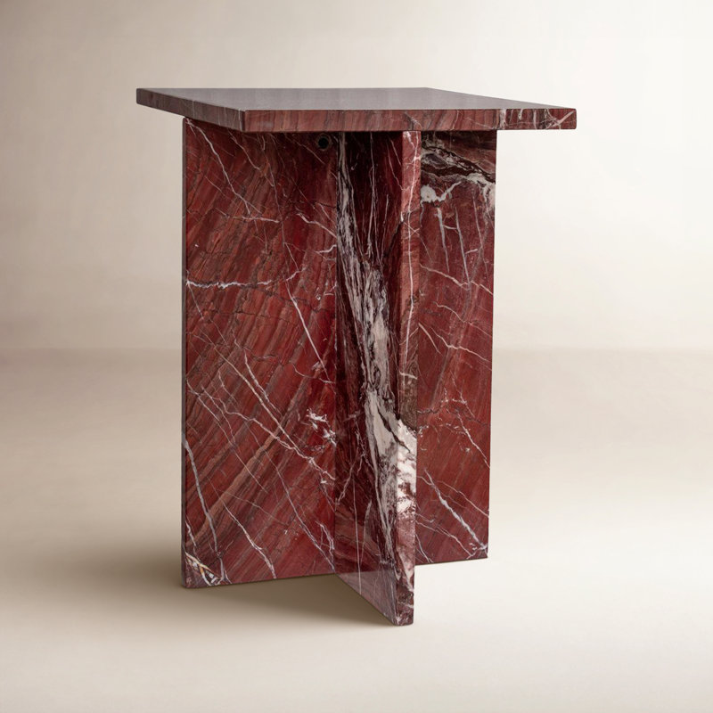 Blair Marble End Table, Red Marble