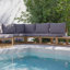 Rimasha 5 Seater Wooden Garden Chaise Corner Sofa Set with Coffee Table-609418570