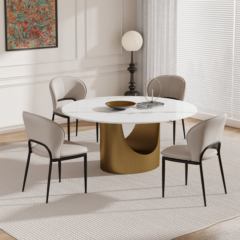 Modern 4-Leg Upholstered Gray Chair(Set of 2)