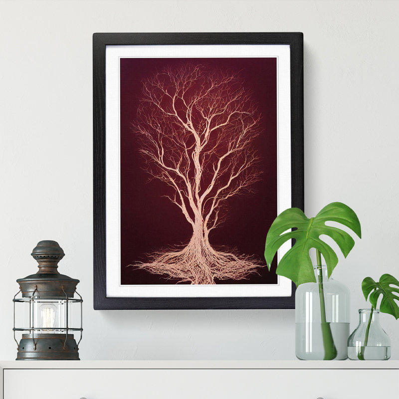 Tree Digital Art Vol.3 - Single Picture Frame Print, 64cm H x 46cm W x 2cm D, Black