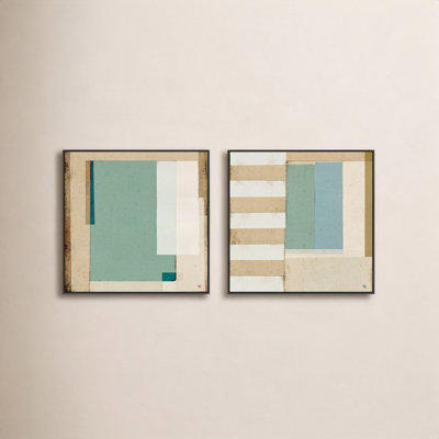 City Scape Aqua 2-Piece Print Set