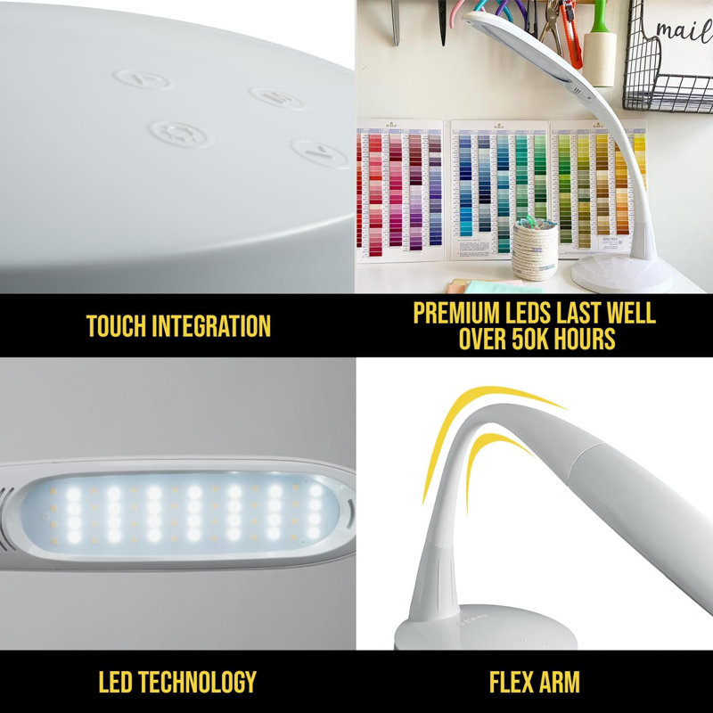 Stella Two Premium 11W Dimmable LED Desk Lamp With Color Temperature Options, Adjustable, And Remote Control