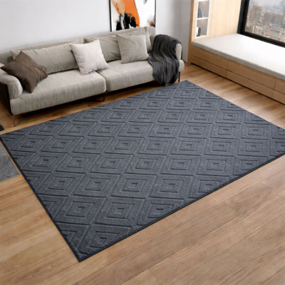 Grey Geometric Area Rug