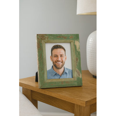 Rustic Mango Wood Tabletop Photo Frame - Green, 5"x7" photo