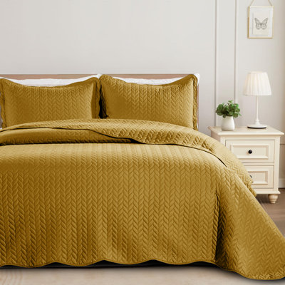 Ensemble de couvre-lit en microfibre embossée pour lit très grand californien Oxford Homeware - surdimensionné, doux et résistant à la poussière, 3 pièces