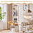5 Tier Rotating Bookshelf with Storage Cabinet, 360° Display Revolving Bookcase, Square Spinning Book Shelf Tower Organizer, Freestanding Wooden Bookshelves for Small Space, Bedroom Living Room (Grey)-1981086857-1981086859