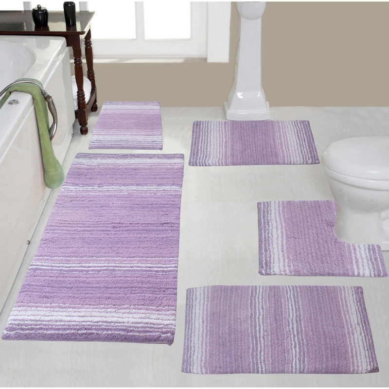 Highlawn 5 Piece Bath Rug Set, Purple