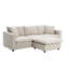 Tissu beige 4 avec canapé-lit modulaire en forme de L pour café, appartement Glamour-1252207941