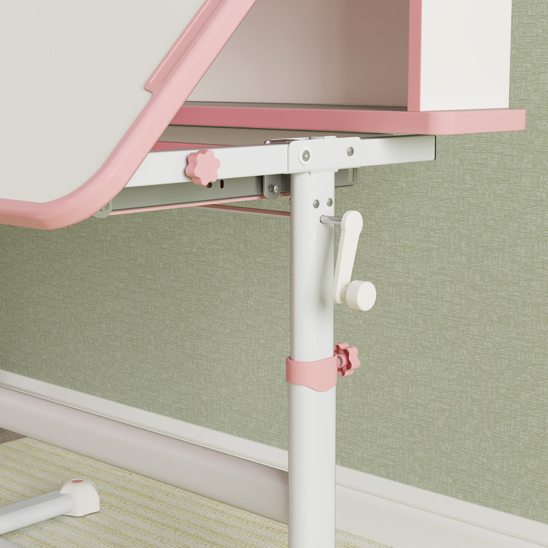Abbygael Kids 2 Piece Rectangular Desk Or Activity Chair and Chair Set, Pink