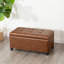 Banc de repose-pieds rectangulaire en similicuir de 32 po pour le salon