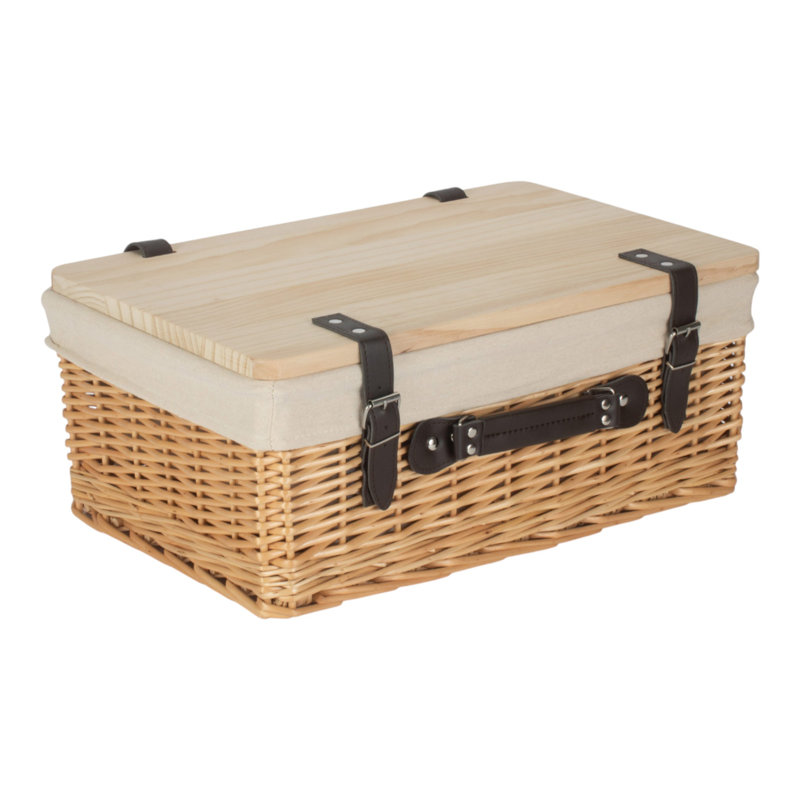 Fleur De Lis Living Wicker Decorative Basket, 15cm H x 36cm W x 25cm D