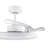 Stroll 42" Retractable Blade DC Ceiling Fan with Light and Remote, Color Adjustable LED Fandelier Ceiling Fan, Patented Design Technology, White