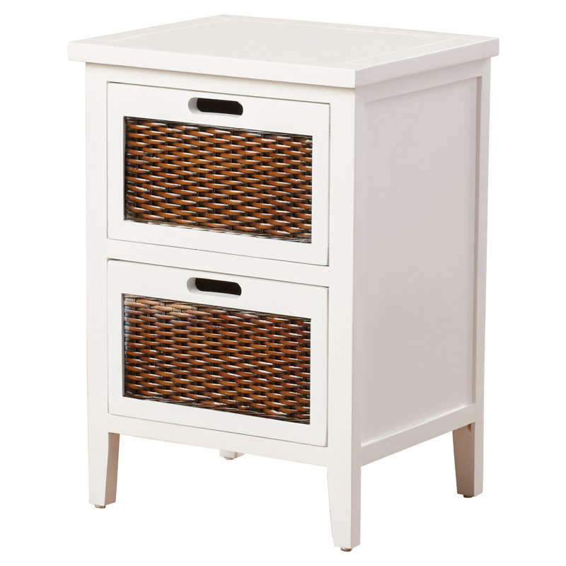 Aprille 16.9'' W Solid Wood Nightstand, White