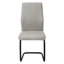 2 chaises de salle à manger rembourrées, simili suède gris, structure en métal noir, Modern Charm Grace