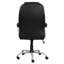 Chaise de bureau rembourrée en similicuir de polyuréthane, chaise pivotante ajustable moderne à 360 degrés, haut dossier, noir / argent