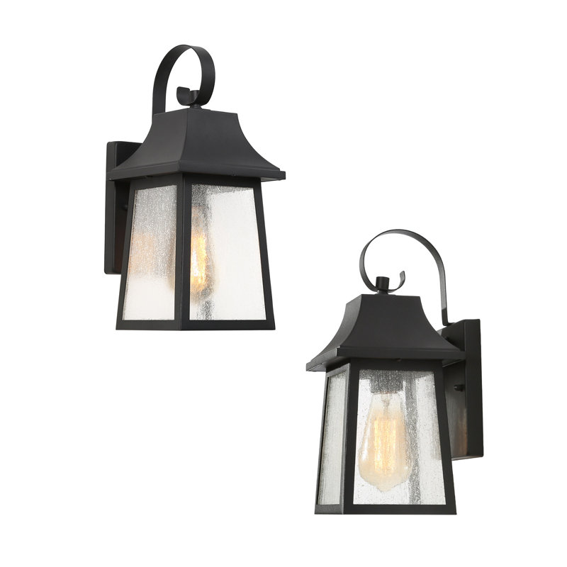 Lanterne murale d'extérieur noir mat à 1 ampoule H 13,5 po