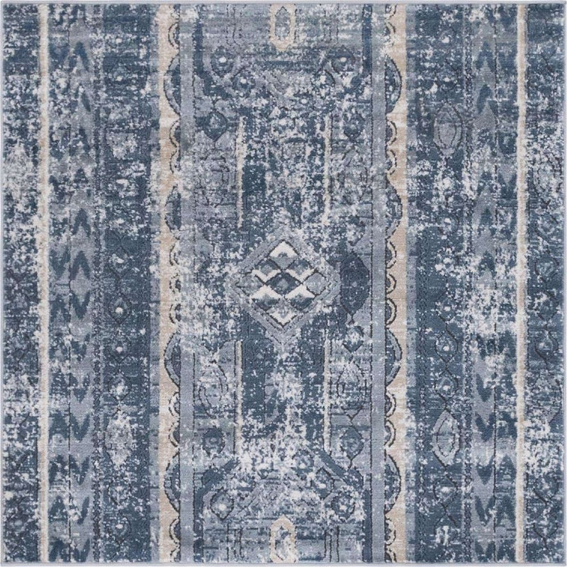 Dunmyer Ikat Indoor Rug, Square 6'