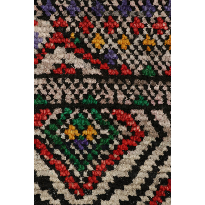 Moroccan Hand Knotted Geometric Area Rug, Rectangle 10' x 14'
