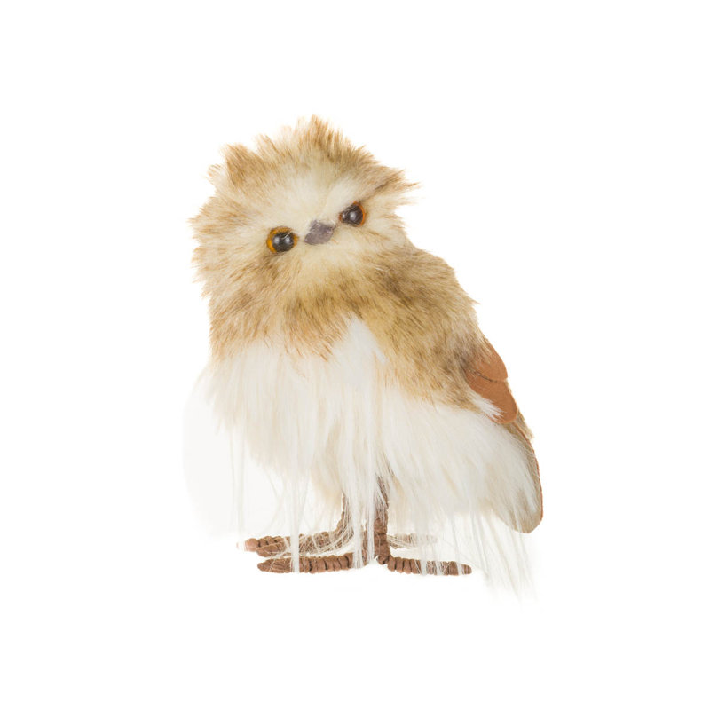 Ensemble de 2 figurines chouette à grandes feuilles brun